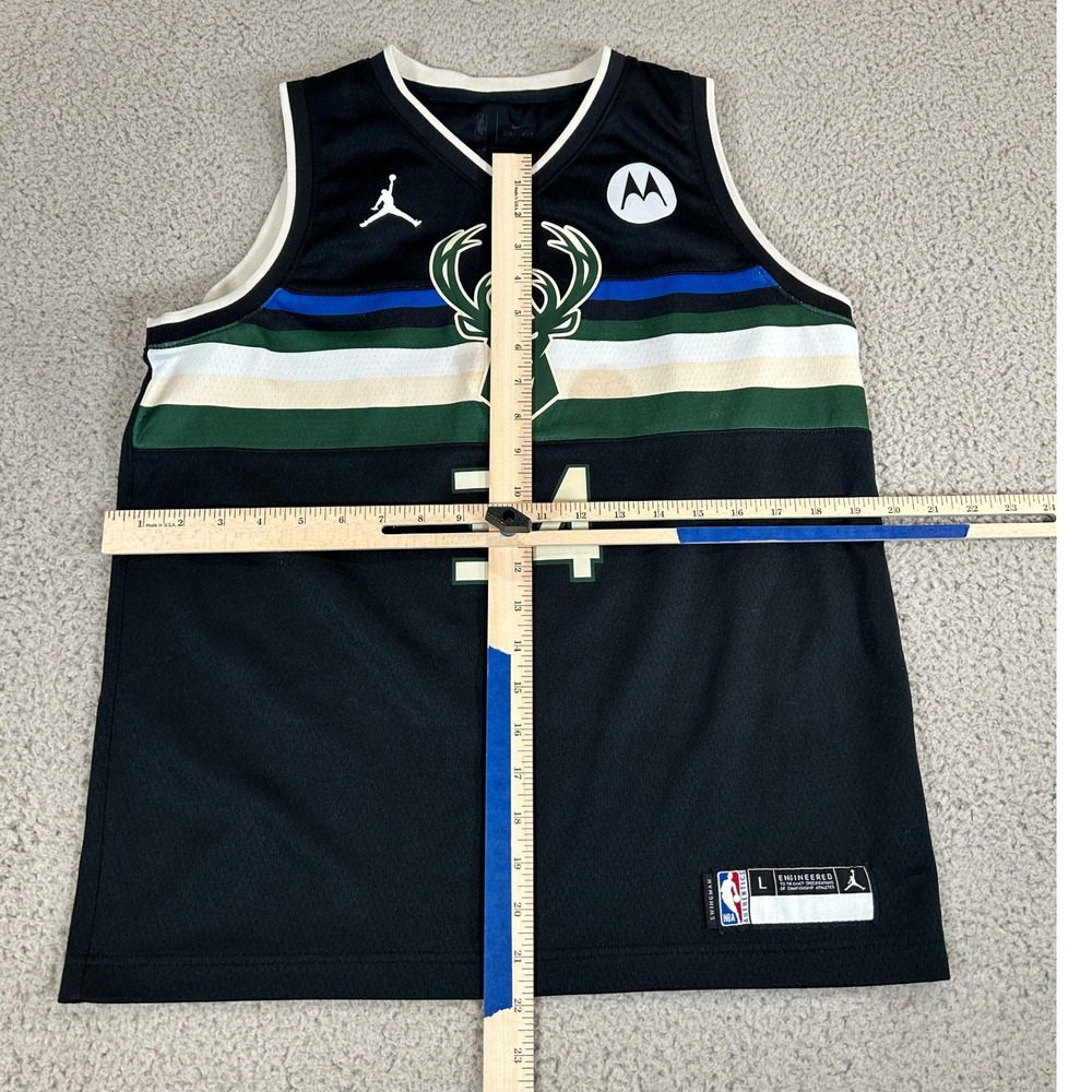 Nike Jordan Milwaukee Bucks Giannis Antetokounmpo 34 Swingman Jersey Mens Large - Picture 7 of 8
